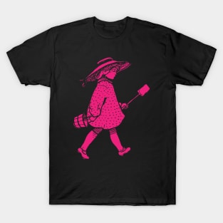 Girl In Pink Design Vintage T-Shirt